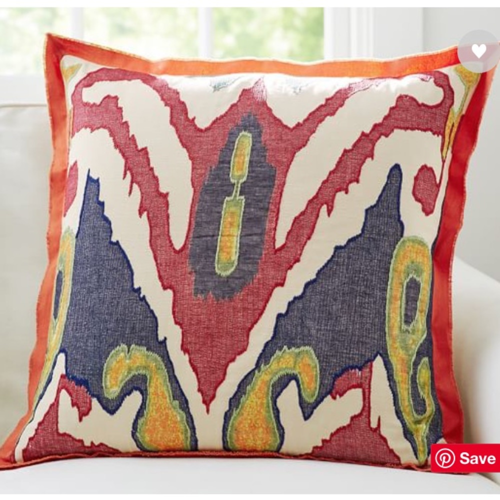 2 Pottery Barn Colorful Ikat Pillows